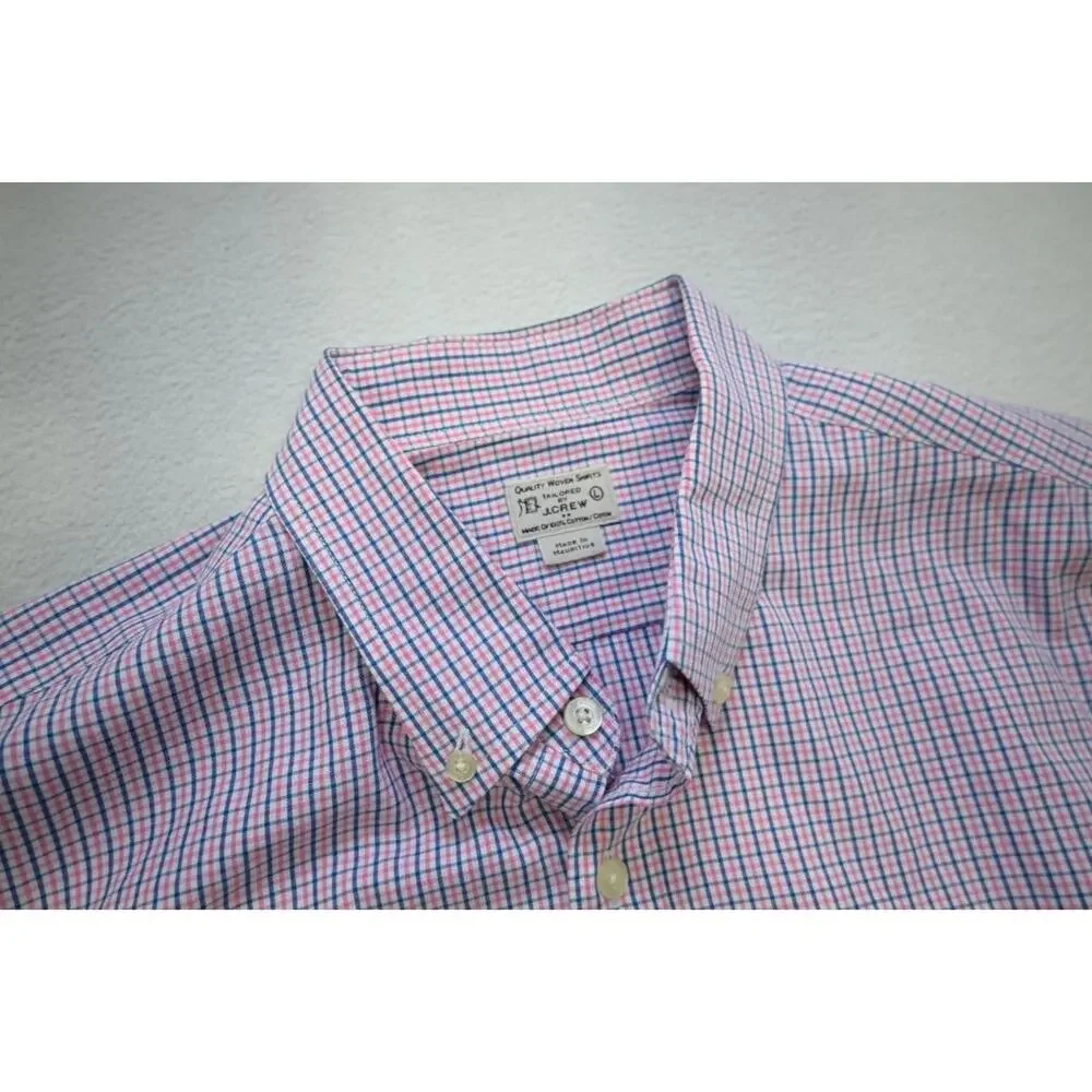 J Crew Dress Shirt Classic Fit‎ Casual Plaid Button Up Long Sleeve Mens Sz Large